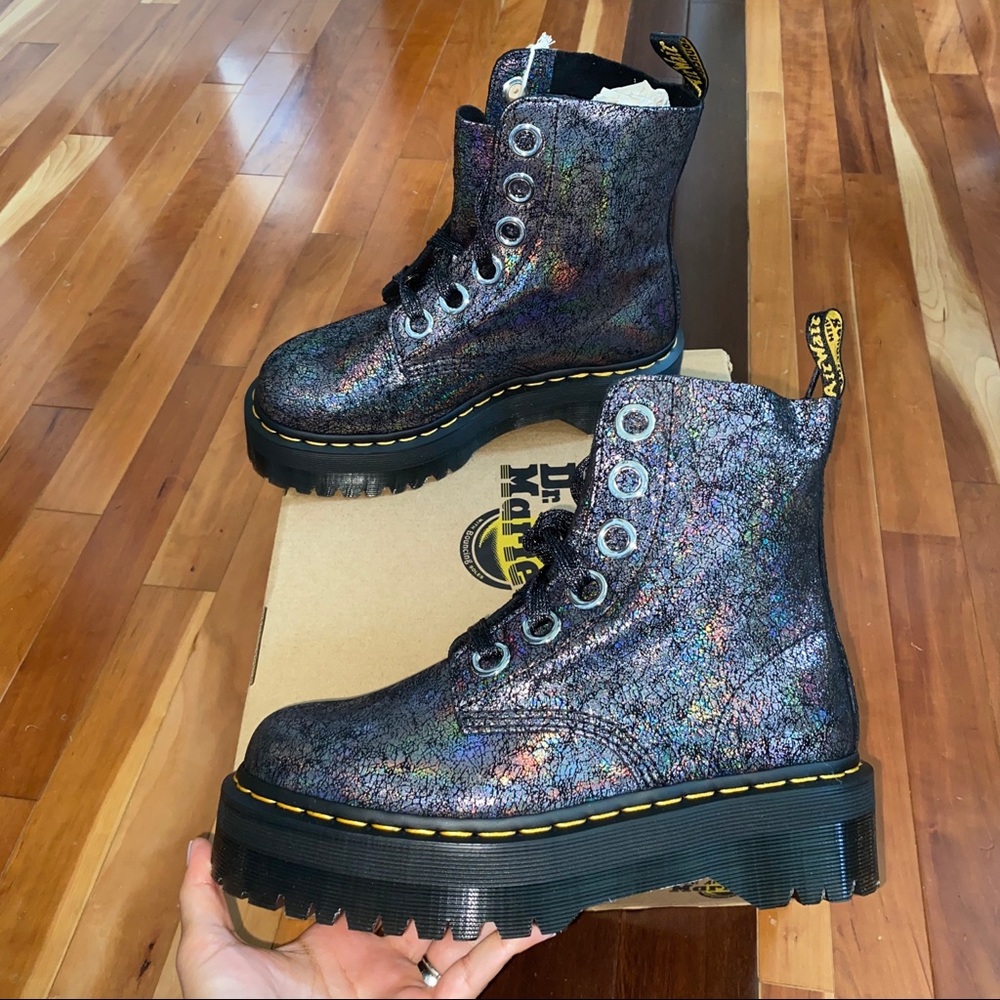 SOLD New Size 8 Dr. Martens Metallic Leather Boot - Picture 4 of 7